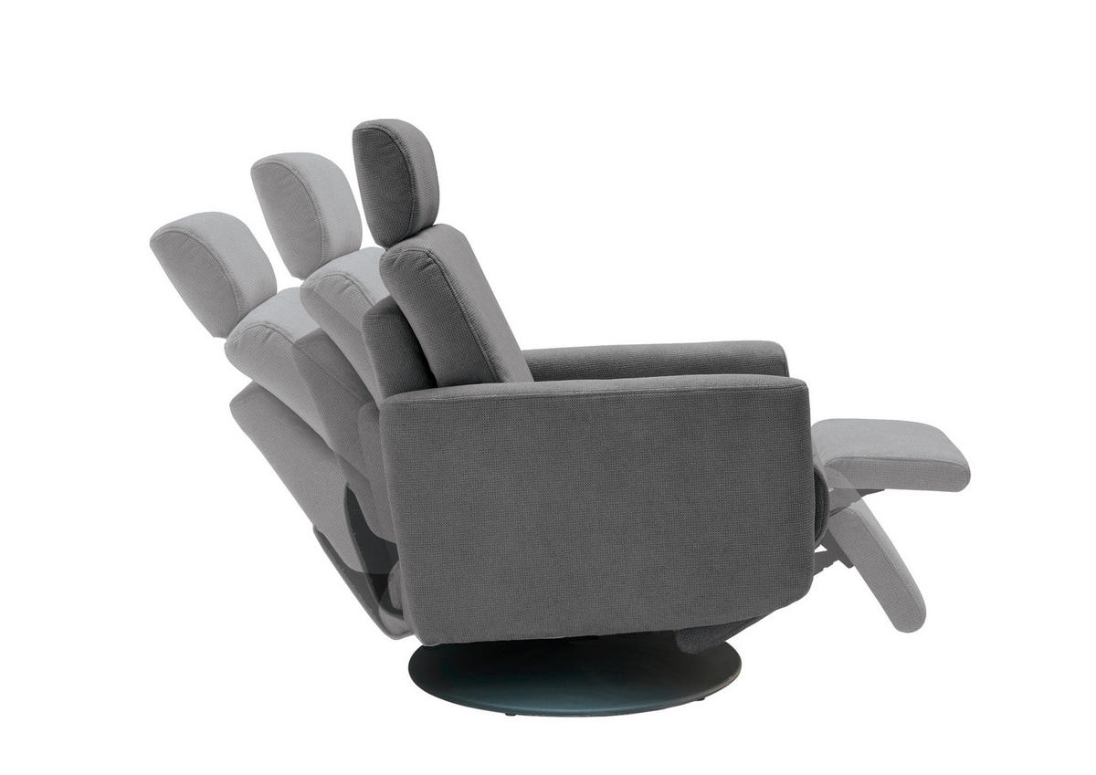 RELAXSESSEL in Textil Dunkelgrau  - Dunkelgrau/Schwarz, Modern, Textil/Metall (77/105/87-154cm) - Livetastic