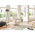 FERNSEHSESSEL Lederlook (vegan) Ecru  - Ecru/Edelstahlfarben, MODERN, Textil/Metall (77/116/80cm) - Cantus