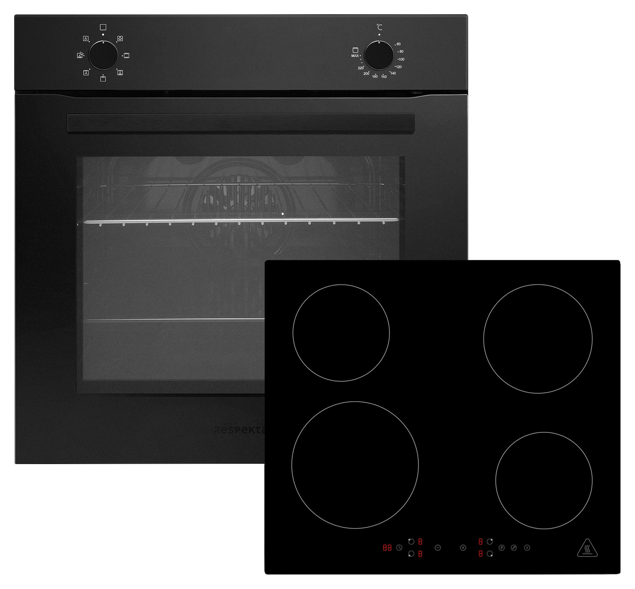 HERDSET ASET121M4295I  - Schwarz, Basics, Glas/Metall (59,5/65,3/52,1cm) - Respekta