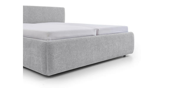 POLSTERBETT Bettkasten, Lattenroste Hellgrau 180/200 cm  - Birkefarben/Buchefarben, Design, Holz/Textil (180/200cm) - Xora