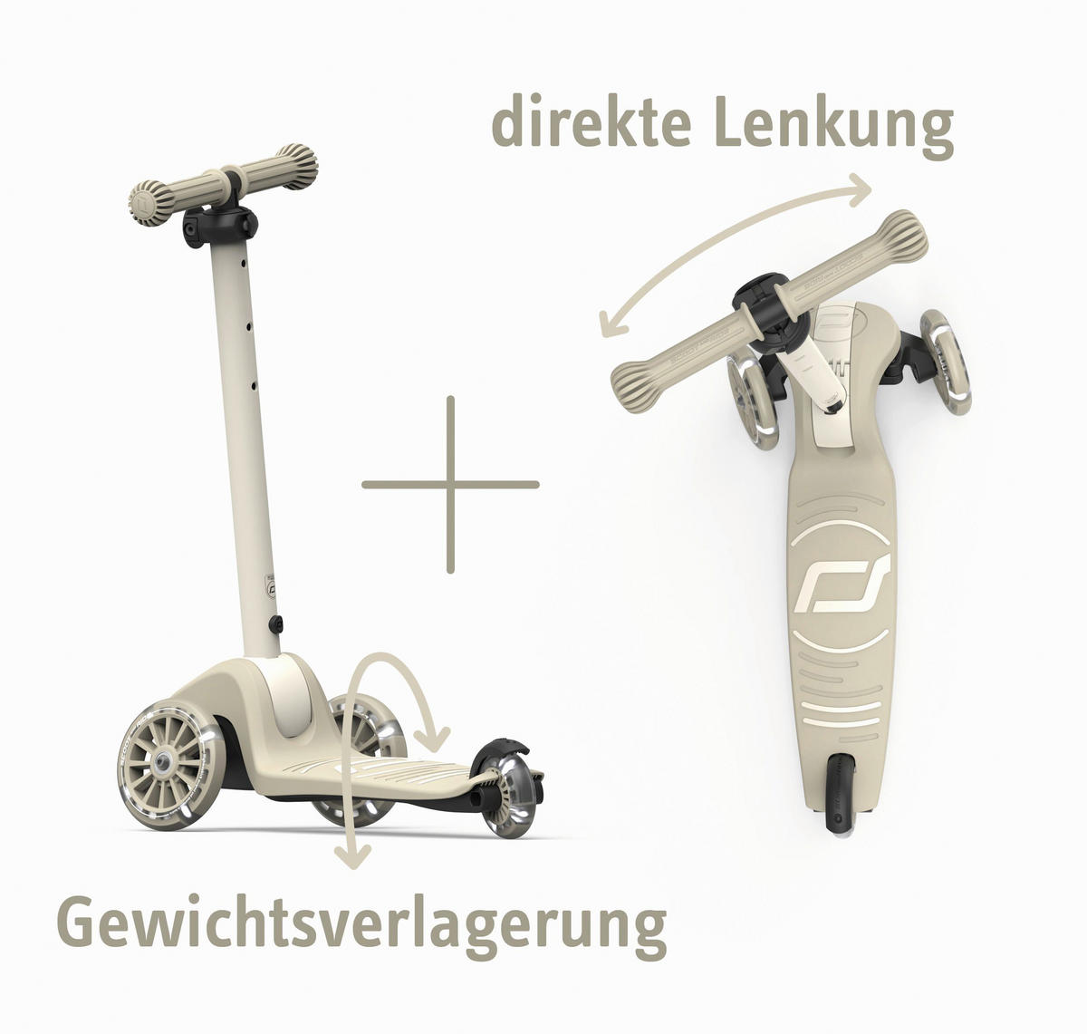 KINDERSCOOTER Highwaykick 3S  - Greige, Basics, Kunststoff (27/58/57,5cm) - Scoot and Ride
