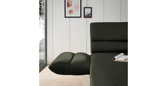 ECKSOFA Dunkelgrün Flachgewebe  - Dunkelgrün/Schwarz, Design, Textil/Metall (176-217/279-327cm) - Dieter Knoll