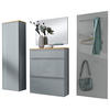 GARDEROBE 5-teilig 240/195/31 cm  - Grau, Design, Glas/Holz (240/195/31cm)