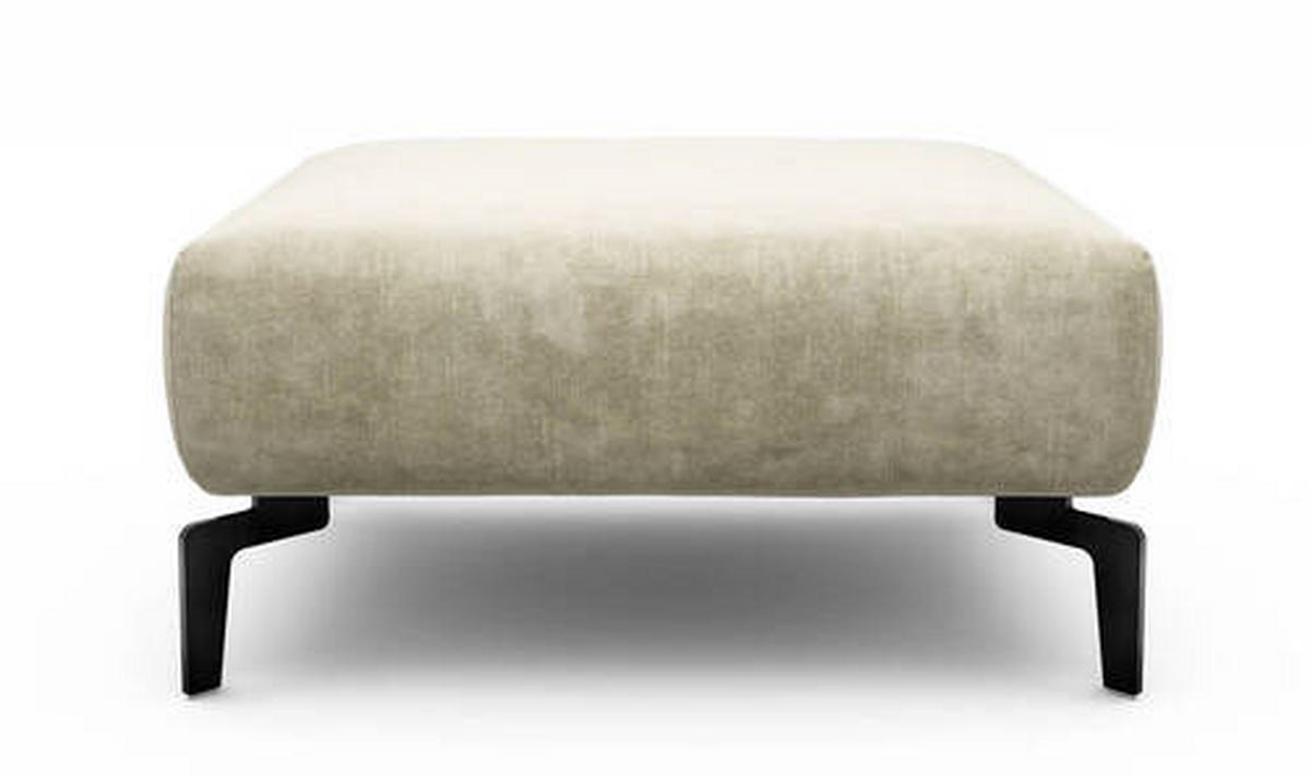 HOCKER in Textil Naturfarben  - Schwarz/Naturfarben, Design, Textil/Metall (90/70/46cm) - SENSOO