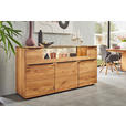SIDEBOARD Eichefarben  180/90,5/47,1 cm  - Eichefarben/Schwarz, Natur, Glas/Holz (180/90,5/47,1cm) - Valnatura