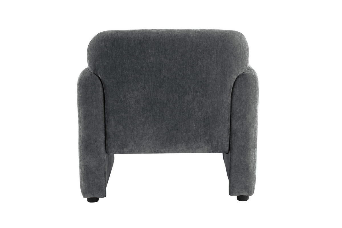 SESSEL in Samt Grau  - Schwarz/Grau, Design, Kunststoff/Textil (83/83/76cm) - MID.YOU
