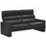 SOFA Echtleder Schwarz - Chromfarben/Schwarz, KONVENTIONELL, Leder/Metall (180/75-91/90-121cm) - Erpo