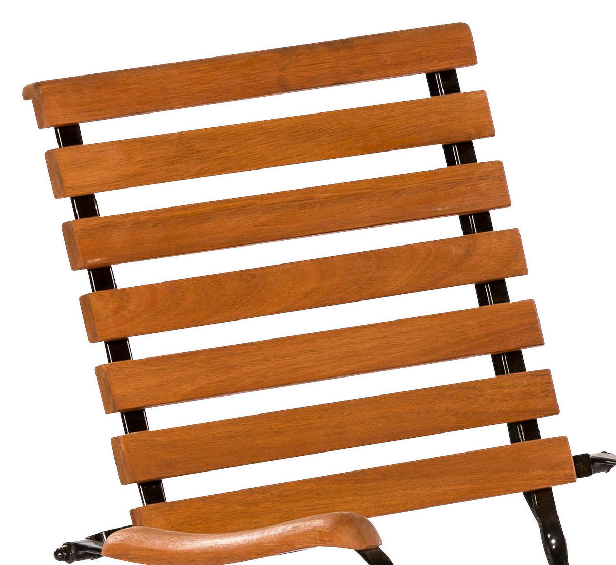 GARTENSESSEL Eukalyptusholz Naturfarben, Schwarz  - Schwarz/Naturfarben, ROMANTIK / LANDHAUS, Holz/Metall (58/95/66cm) - Gardenson