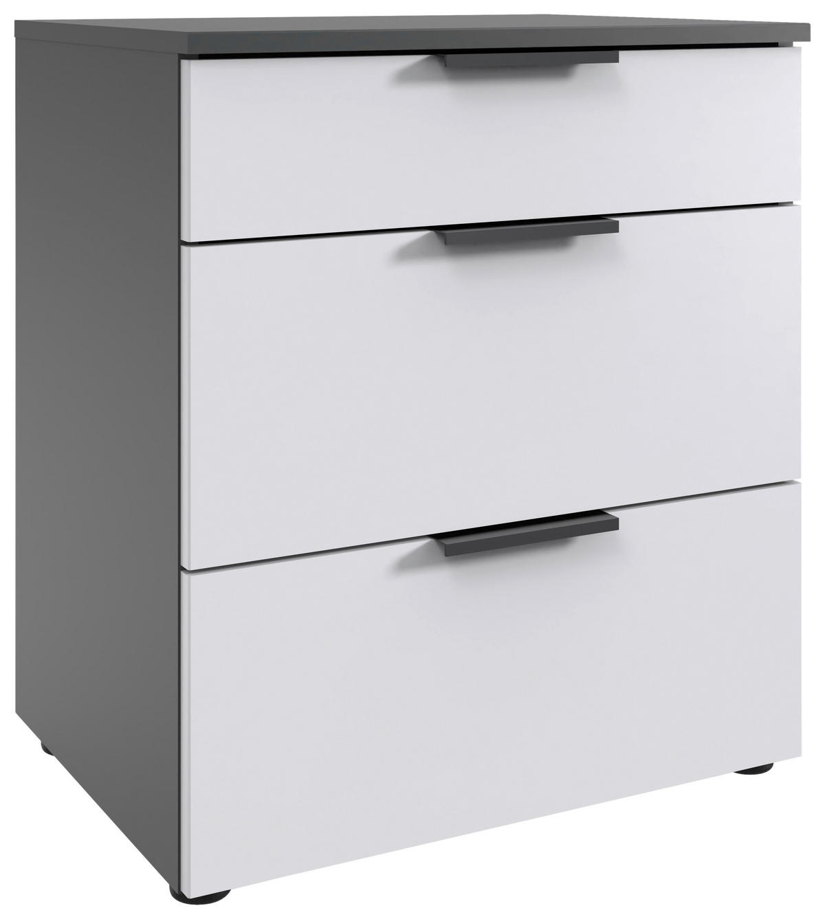 NACHTKÄSTCHEN 54/61/41 cm  in Graphitfarben, Weiß  - Schwarz/Graphitfarben, Design, Holzwerkstoff/Kunststoff (54/61/41cm) - Hom`in