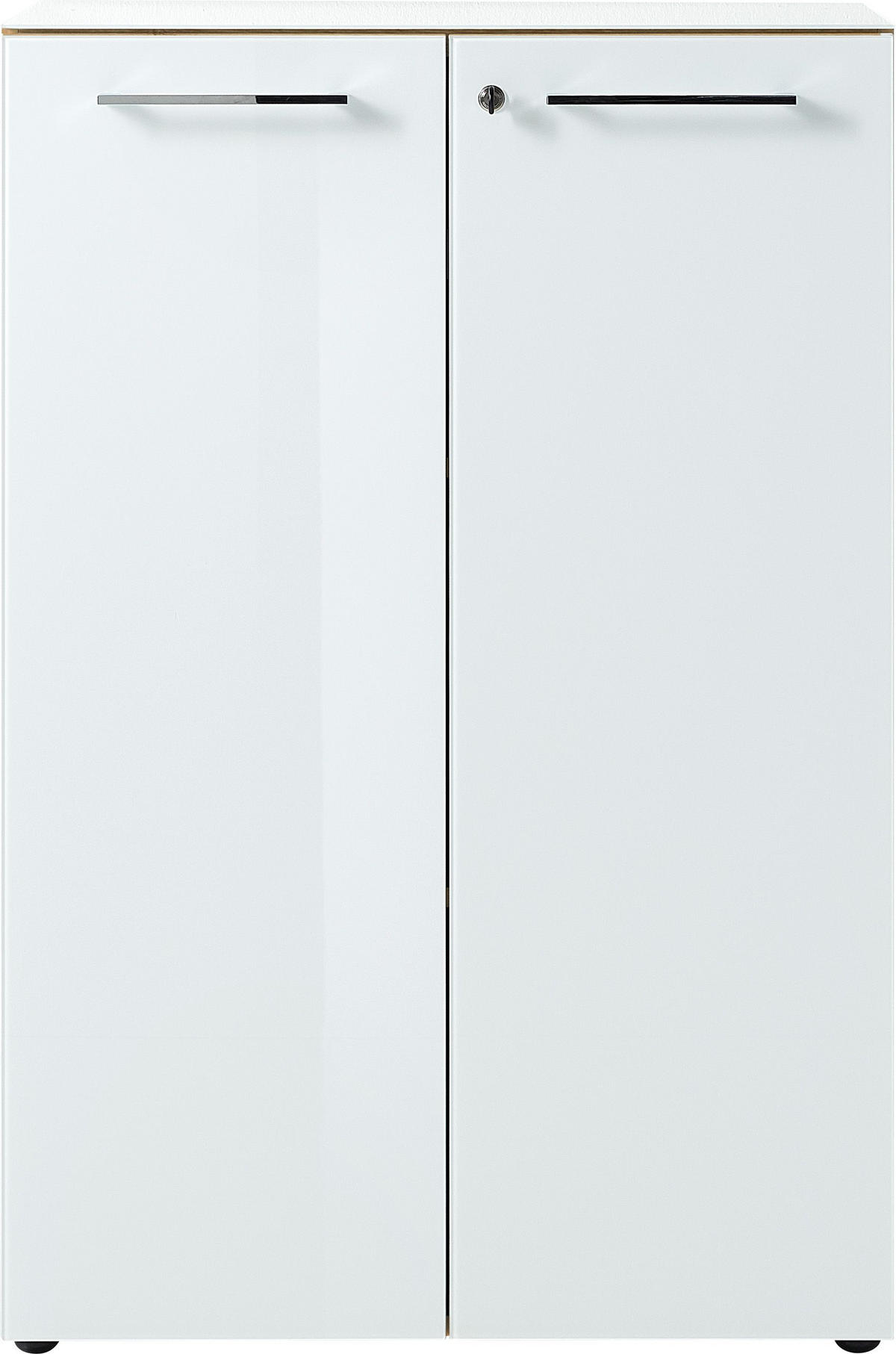 AKTENSCHRANK 80/120/37 cm  - Weiss/Eichefarben, Modern, Glas/Holzwerkstoff (80/120/37cm) - Germania