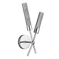 LED-WANDLEUCHTE 22/22/42 cm   - Klar/Chromfarben, Design, Kunststoff/Metall (22/22/42cm)