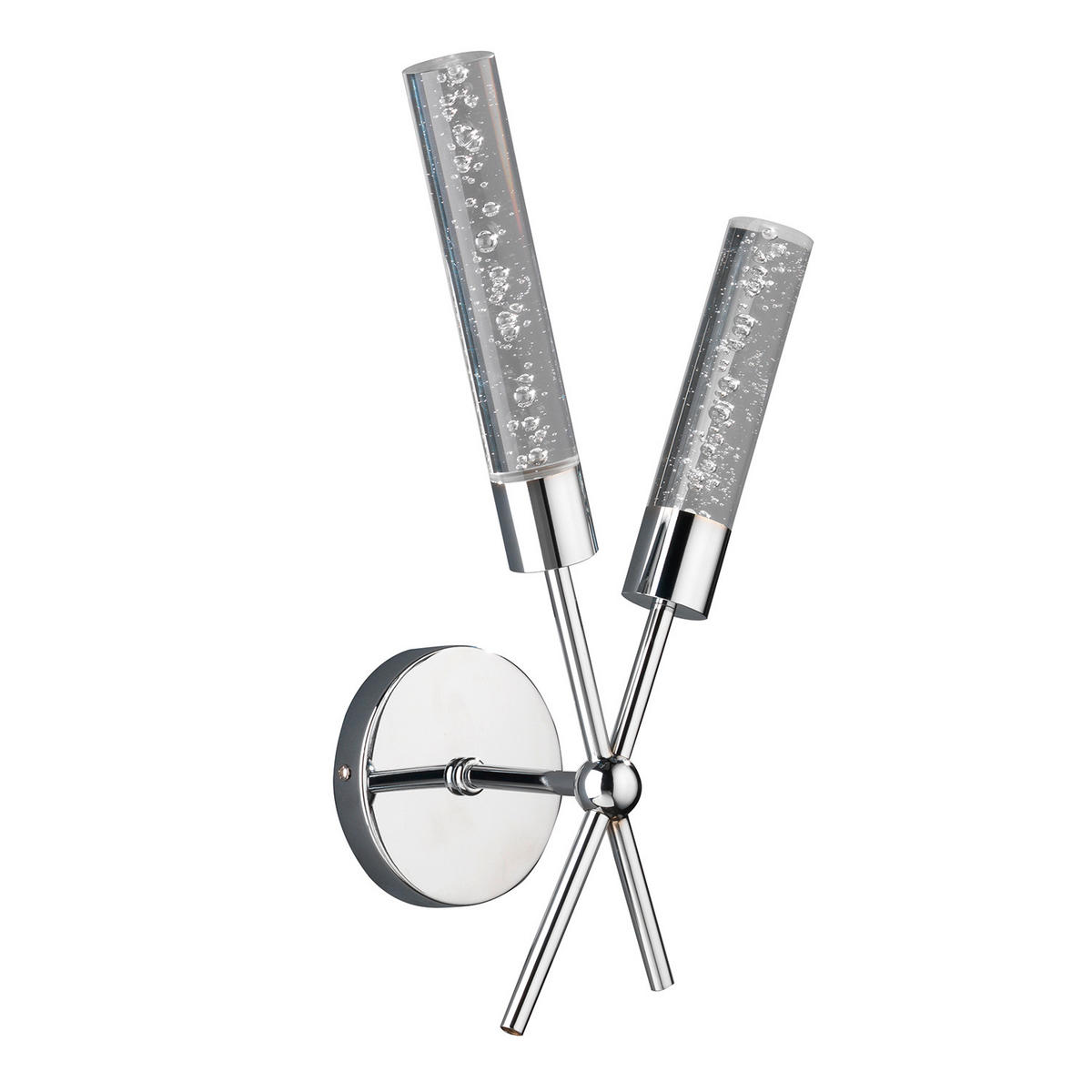 LED-WANDLEUCHTE 22/22/42 cm   - Klar/Chromfarben, Design, Kunststoff/Metall (22/22/42cm)