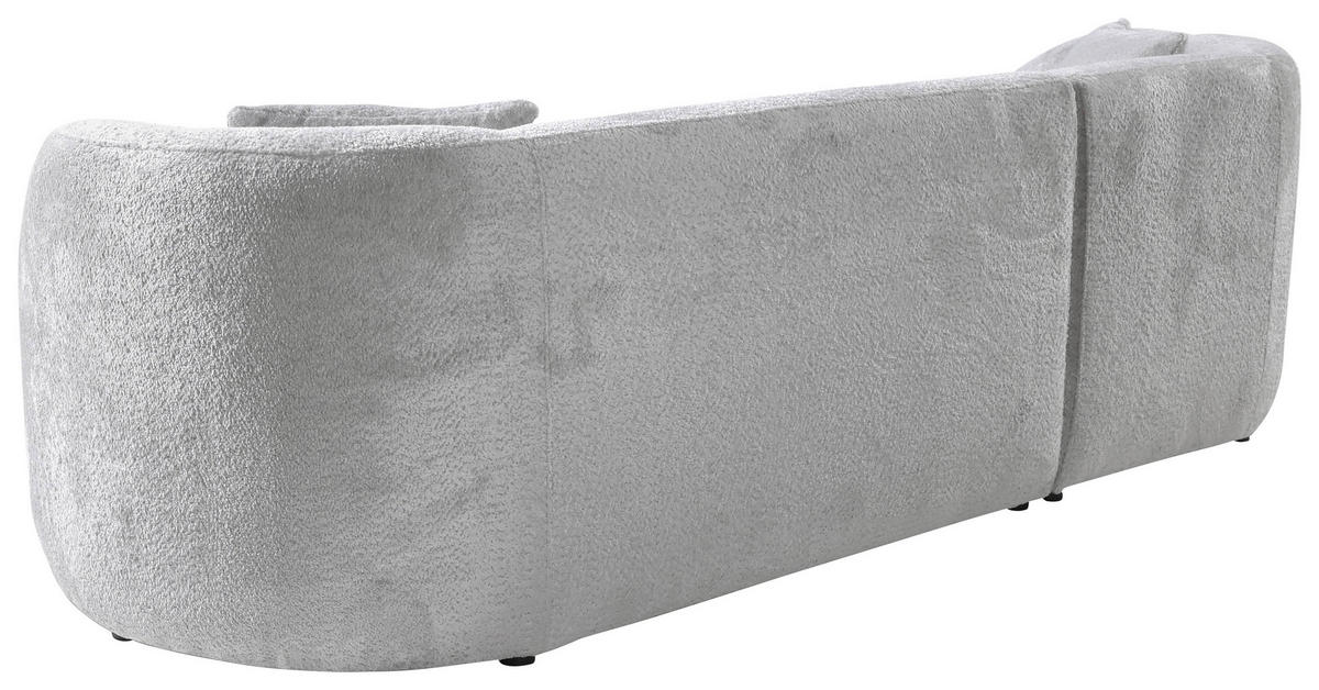 ECKSOFA in Bouclé Hellgrau  - Hellgrau/Schwarz, Design, Kunststoff/Textil (143/264cm) - MID.YOU