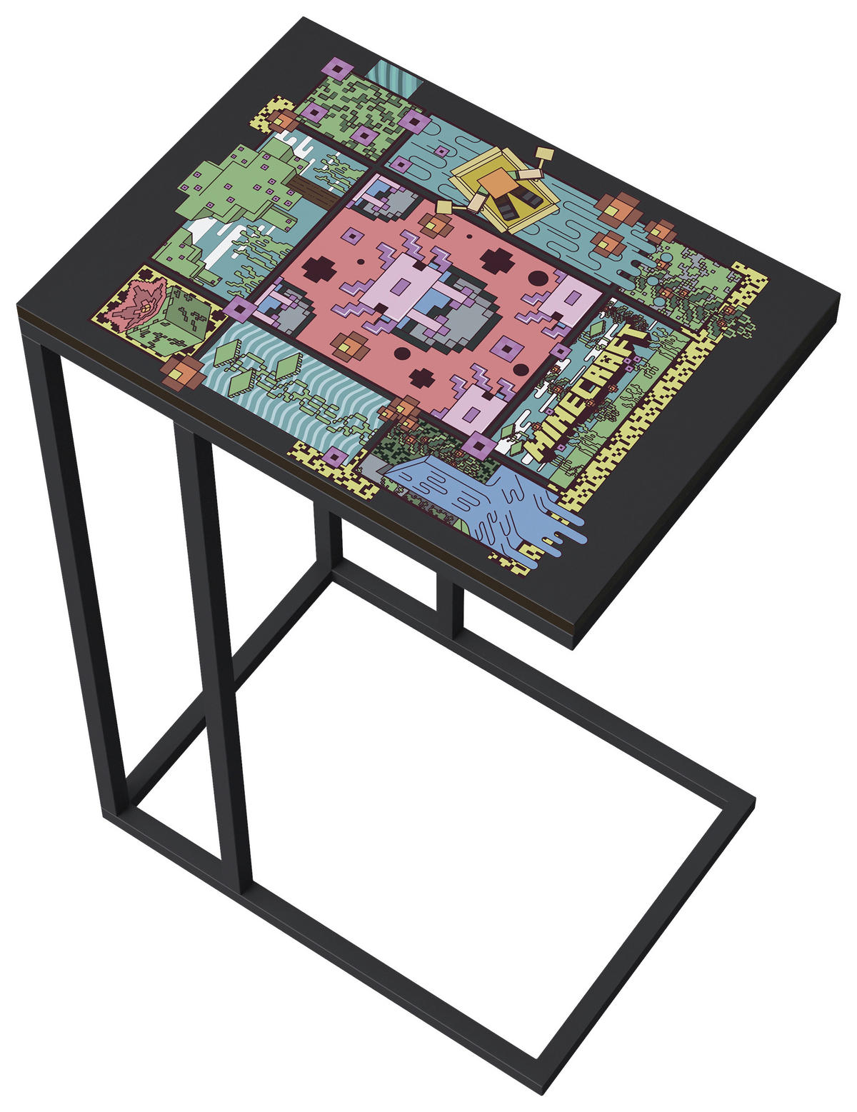 BEISTELLTISCH in Metall, Holzwerkstoff 40/29/60 cm  - Schwarz, MODERN, Holzwerkstoff/Metall (40/29/60cm) - Minecraft