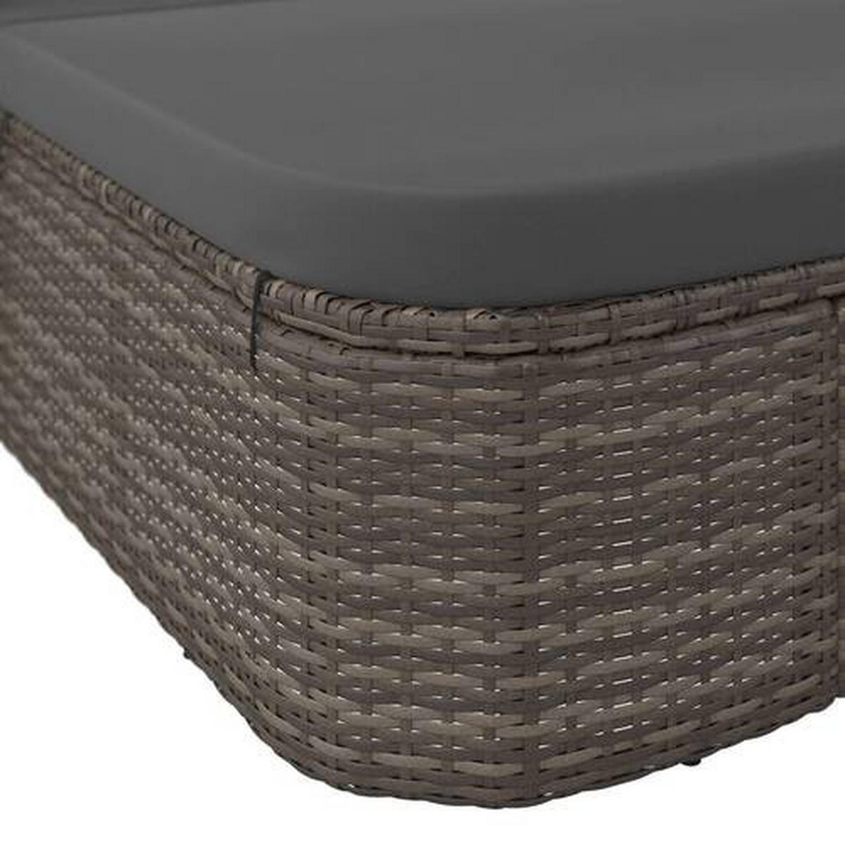 SONNENINSEL  - Schwarz/Grau, MODERN, Kunststoff/Metall (204/132/65cm) - Ambia Garden