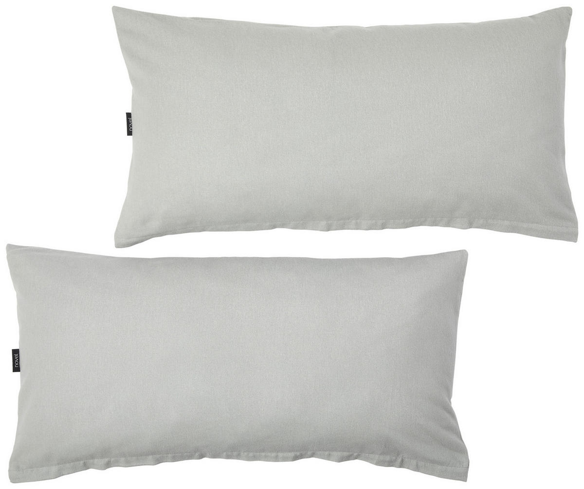 KISSENHÜLLEN-SET Flanell 40/80 cm  - Silberfarben, Basics, Textil (40/80cm) - Novel