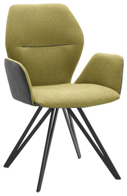 ARMLEHNSTUHL  in Webstoff, Mikrofaser  - Anthrazit/Schwarz, Design, Textil/Metall (62/91/59cm) - Valnatura