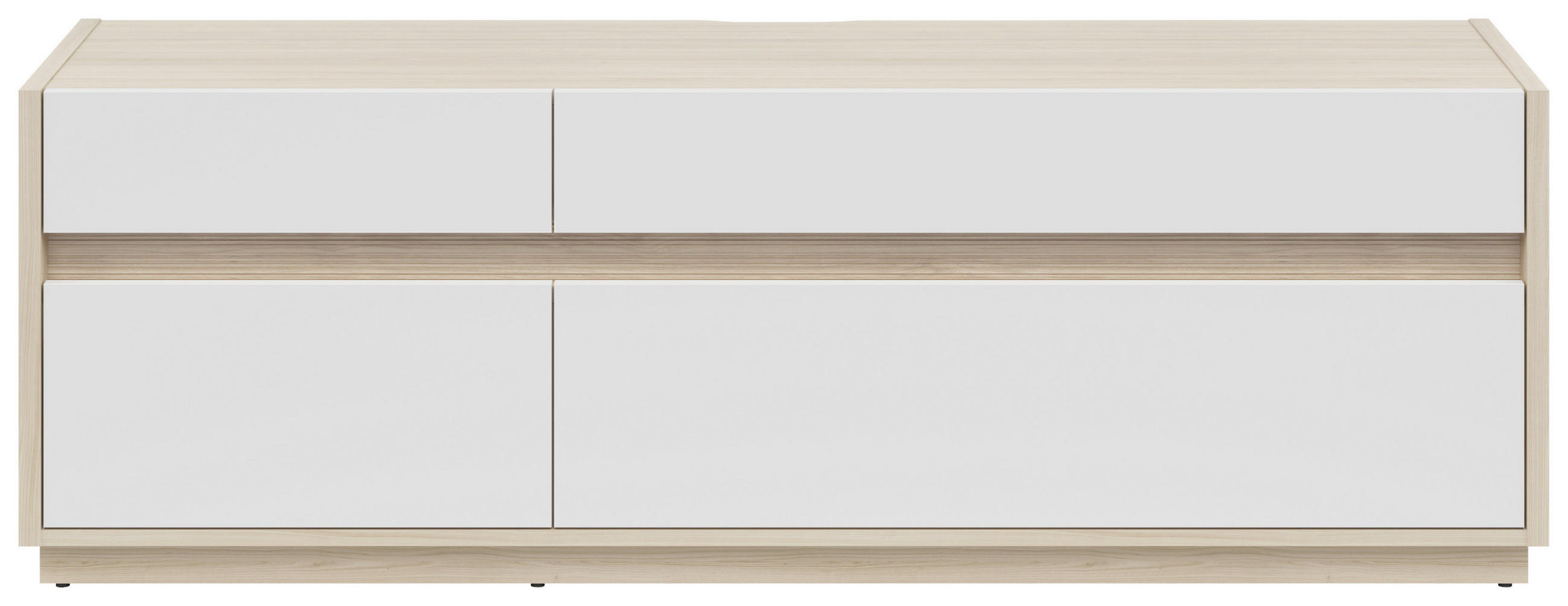 Hom`in KOMODA POD TELEVIZI, bílá, barvy dubu, 173,5/58,2/42 cm