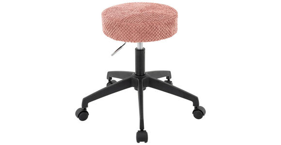 BÜROHOCKER 35/49/61/35 cm  - Schwarz/Rosa, KONVENTIONELL, Kunststoff/Textil (35/49/61/35cm) - Carryhome