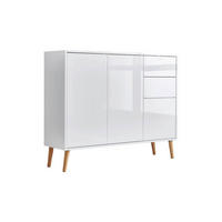 KOMMODE Mailand Typ 10 + HF  in 105,5/86/33 cm  - Weiß Hochglanz/Weiß, MODERN, Holz/Holzwerkstoff (105,5/86/33cm) - MID.YOU