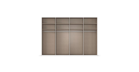 SCHWEBETÜRENSCHRANK 322/236/68 cm 4-türig Weiß, Weiß Hochglanz  - Weiß Hochglanz/Alufarben, Basics, Holzwerkstoff/Metall (322/236/68cm) - Novel