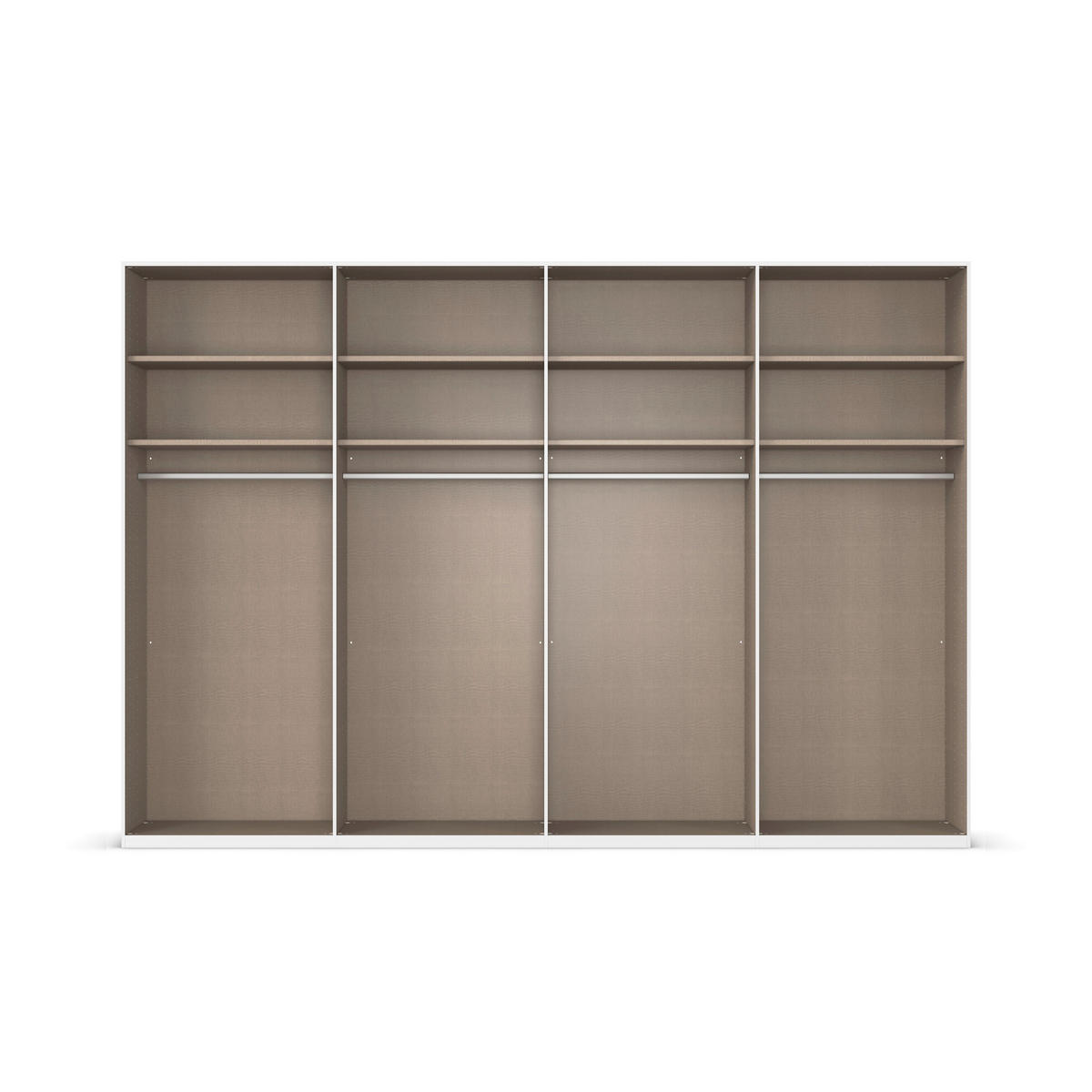 SCHWEBETÜRENSCHRANK 322/223/68 cm 4-türig Weiß  - Alufarben/Weiß, Basics, Glas/Holzwerkstoff (322/223/68cm) - Novel