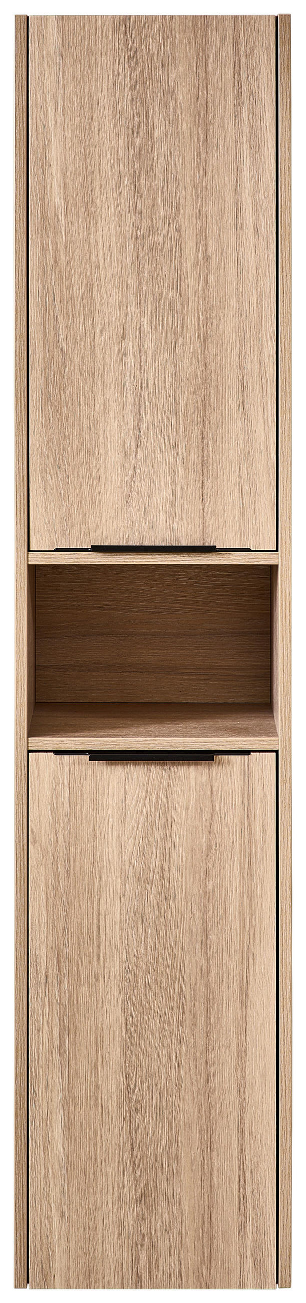 HOCHSCHRANK 35/165/33 cm  - Eichefarben/Schwarz, MODERN, Holzwerkstoff/Metall (35/165/33cm) - Welnova