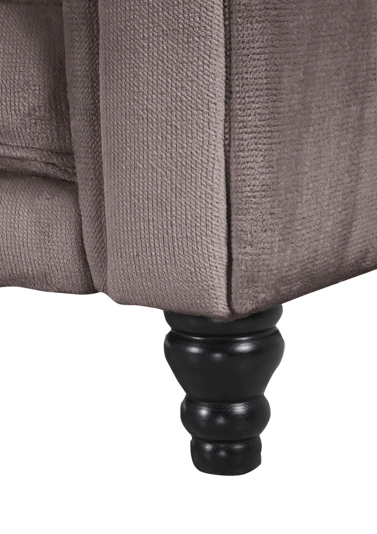 ECKSOFA  in Plüsch Schlammfarben  160/260 cm  - Schlammfarben/Dunkelbraun, Design, Holz/Textil (160/260cm) - MID.YOU