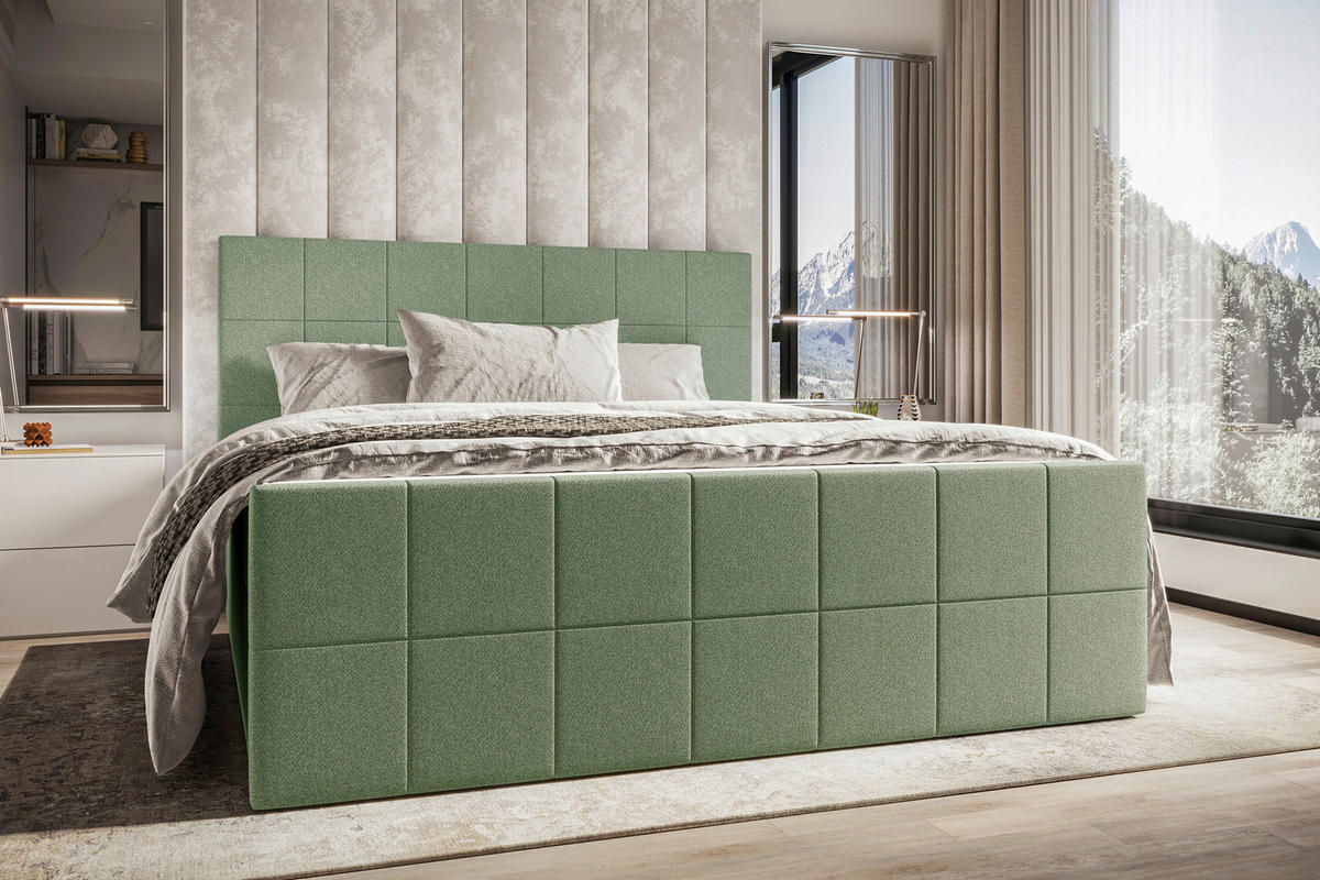 BOXBETT 180/200 cm  in Grün  - Grün, KONVENTIONELL, Kunststoff/Textil (180/200cm) - Boxxx