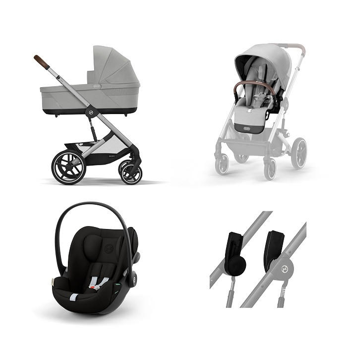 SET DJEČJIH KOLICA  Balios One Box Set  - srebrne boje/svijetlo siva, Basics, tekstil/metal (87cm) - cybex GOLD