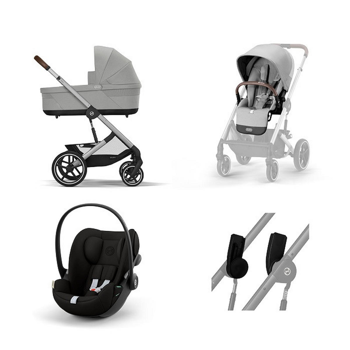 SET DJEČJIH KOLICA  Balios One Box Set  - srebrne boje/svijetlo siva, Basics, tekstil/metal (87cm) - cybex GOLD