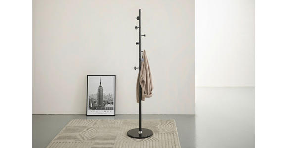 KLEIDERSTÄNDER in Schwarz 37/176/37 cm   - Schwarz, Basics, Kunststoff/Stein (37/176/37cm) - Carryhome