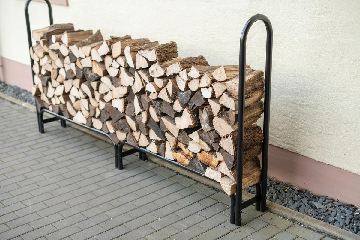 KAMINHOLZREGAL 25/118/244 cm  Metall  - Schwarz, Basics, Metall (25/118/244cm)
