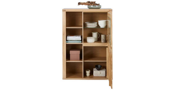 HIGHBOARD 98/140/38 cm  - Alteiche/Grau, KONVENTIONELL, Glas/Holz (98/140/38cm) - Voleo