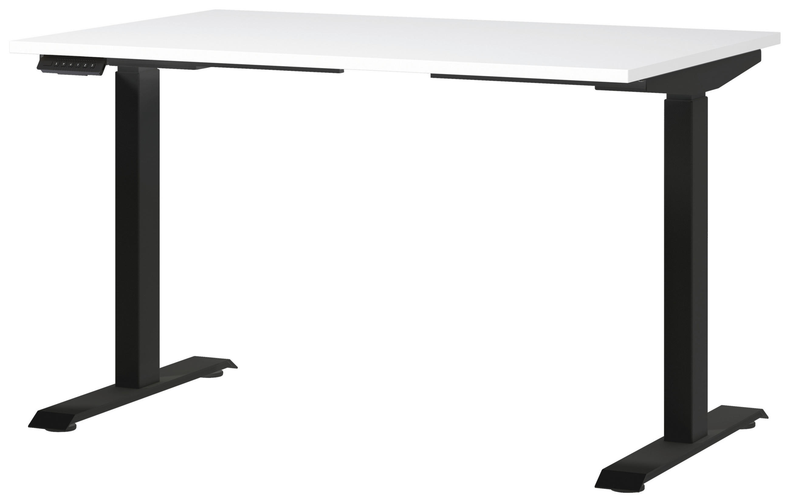 SCHREIBTISCH 120/80/72-118 cm  in Schwarz, Weiß  - Schwarz/Weiß, MODERN, Holzwerkstoff/Metall (120/80/72-118cm) - Novel