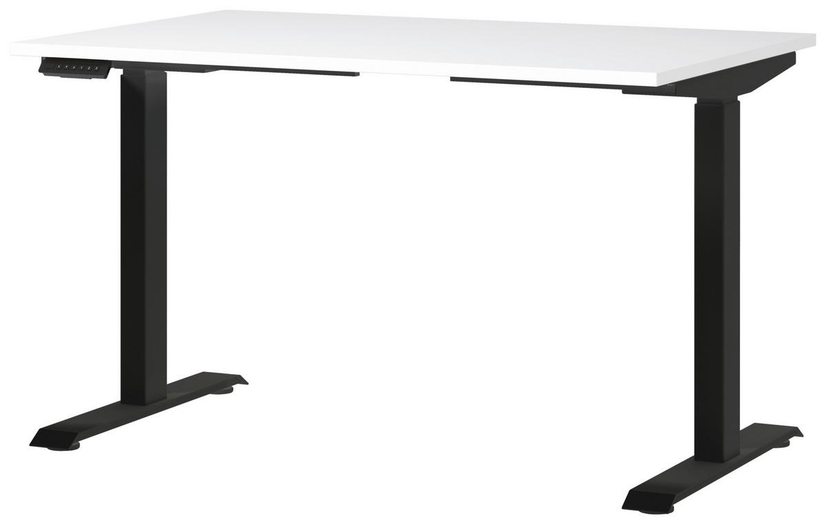 SCHREIBTISCH 120/80/72-118 cm  in Schwarz, Weiß  - Schwarz/Weiß, MODERN, Holzwerkstoff/Metall (120/80/72-118cm) - Novel