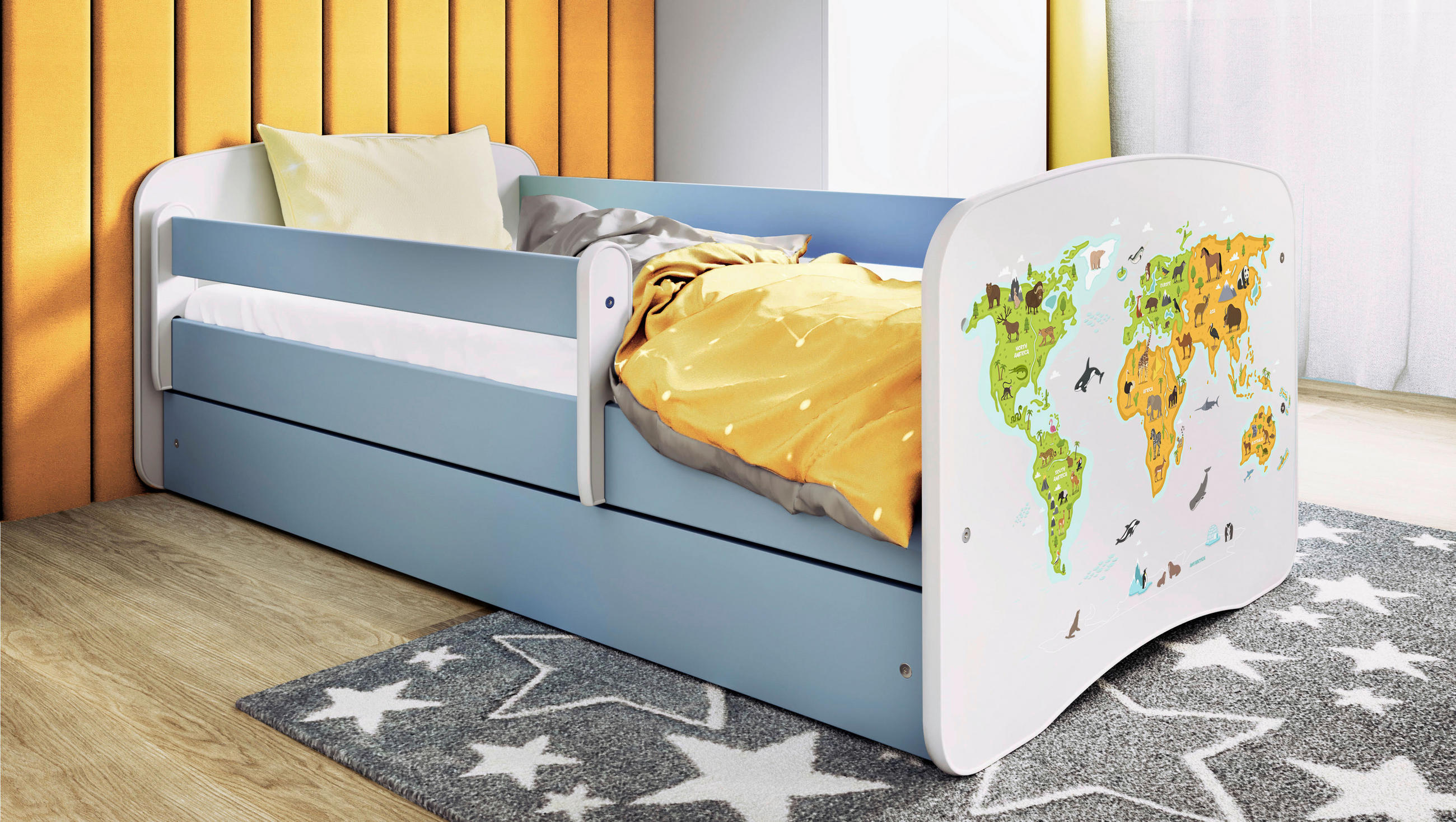 Mid.you Kinder-/Juniorbett Babydreams Blau, Weiß 80x160 cm