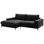 ECKSOFA  in Velours Schwarz  177/253 cm  - Schwarz, Design, Textil/Metall (177/253cm) - Dieter Knoll