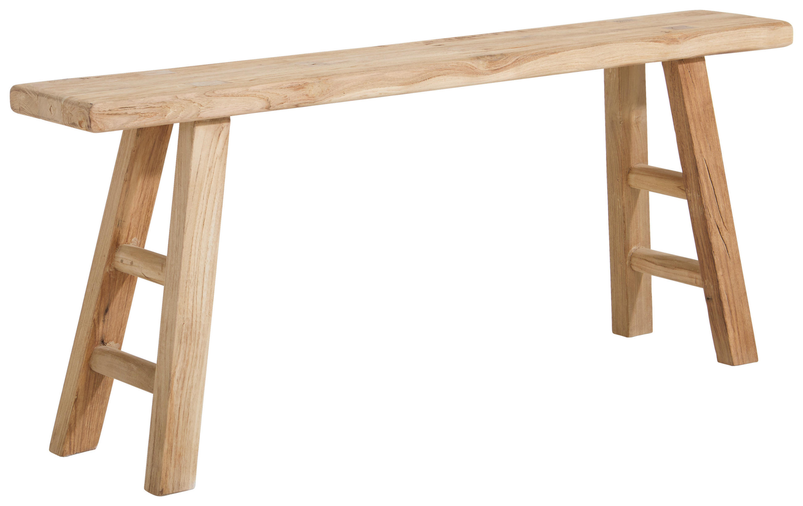 HOCKERBANK 120/50/25 cm Naturfarben Recyclingholz vollmassiv  - Naturfarben, Design, Holz (120/50/25cm) - Livetastic