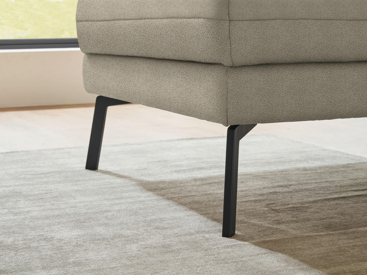 ECKSOFA  in Flachgewebe Sandfarben  175-224/255-365 cm  - Sandfarben/Schwarz, Design, Textil/Metall (175-224/255-365cm) - Dieter Knoll