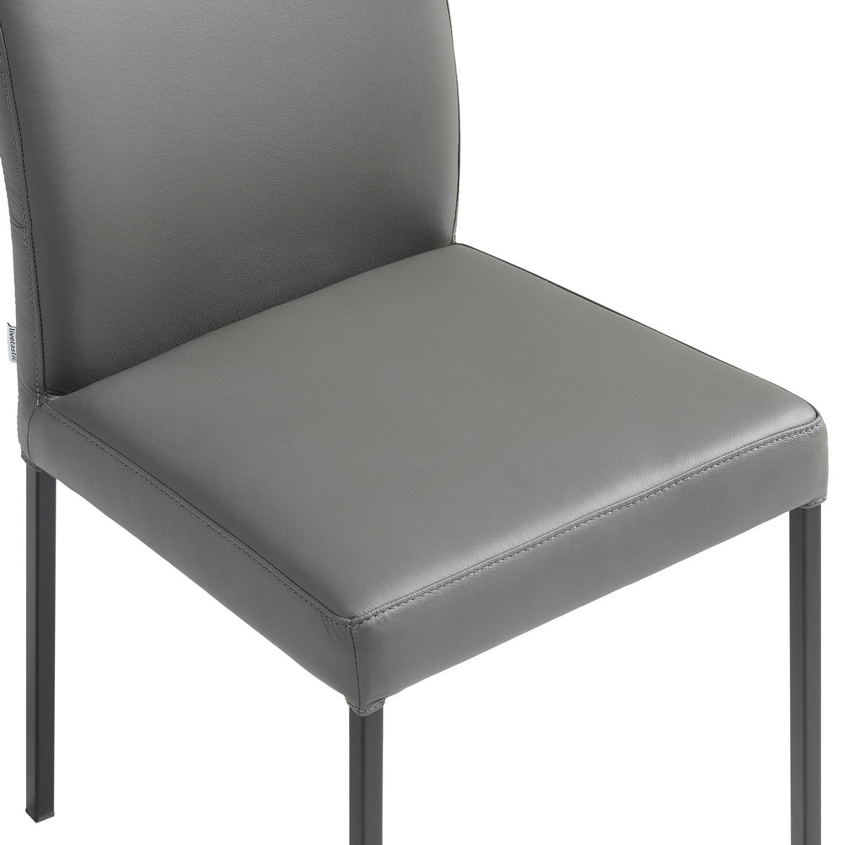 CHAISE  in Stahl Echtleder pigmentiert  - noir/anthracite, Modern, cuir/métal (45,5/86/57,5cm) - Livetastic