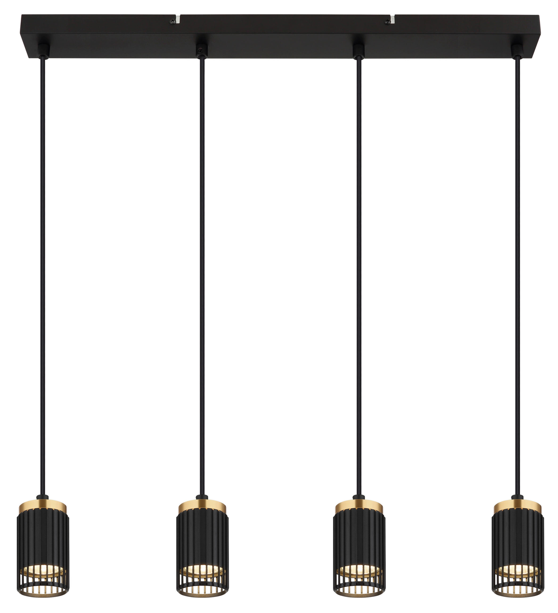 HÄNGELEUCHTE 60/6/120 cm  - Goldfarben/Schwarz, Design, Kunststoff/Metall (60/6/120cm) - Globo