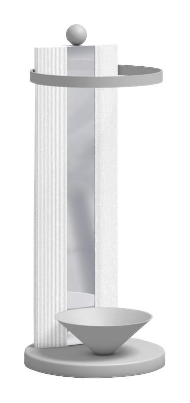 SCHIRMSTÄNDER Metall, Glas, Holzwerkstoff Weiß, Alufarben - Alufarben/Weiß, Design, Glas/Holzwerkstoff (26/69/26cm) - Moderano