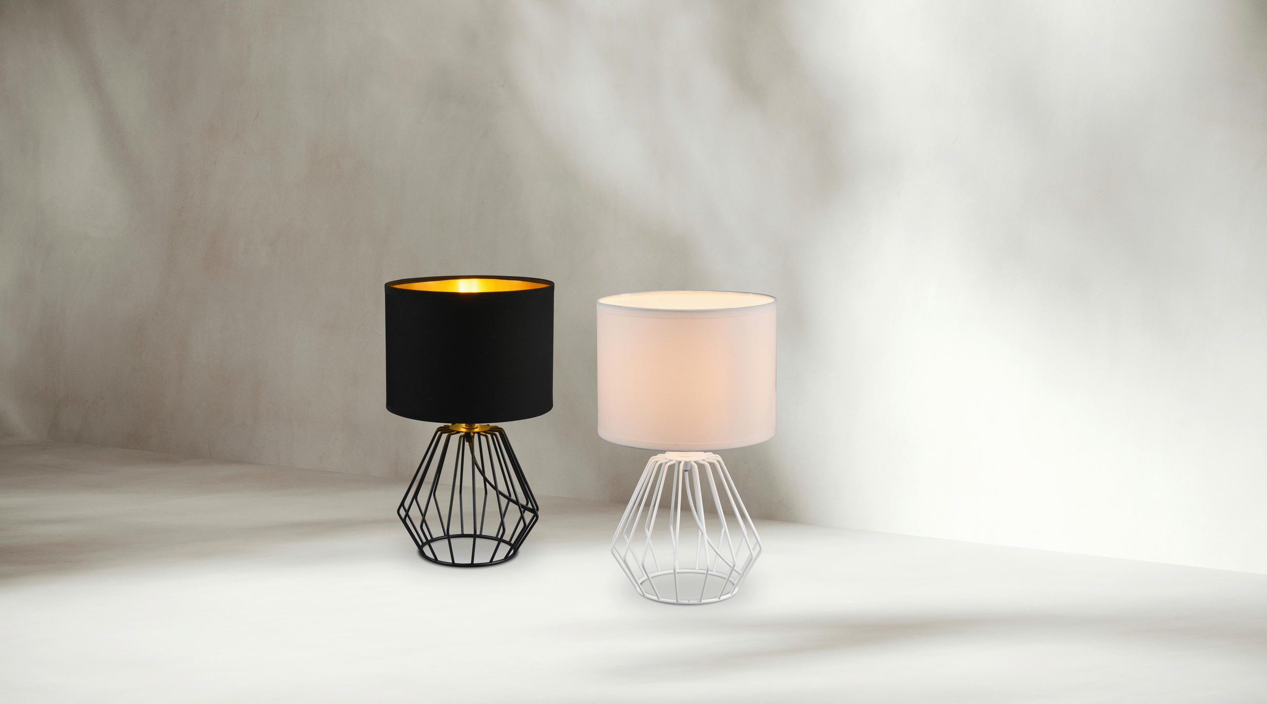 TISCHLEUCHTE Chuck 20/34 cm   - Schwarz, MODERN, Textil/Metall (20/34cm)