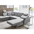 WOHNLANDSCHAFT in Flachgewebe Grau - Chromfarben/Grau, KONVENTIONELL, Textil/Metall (168/305/200cm) - Voleo