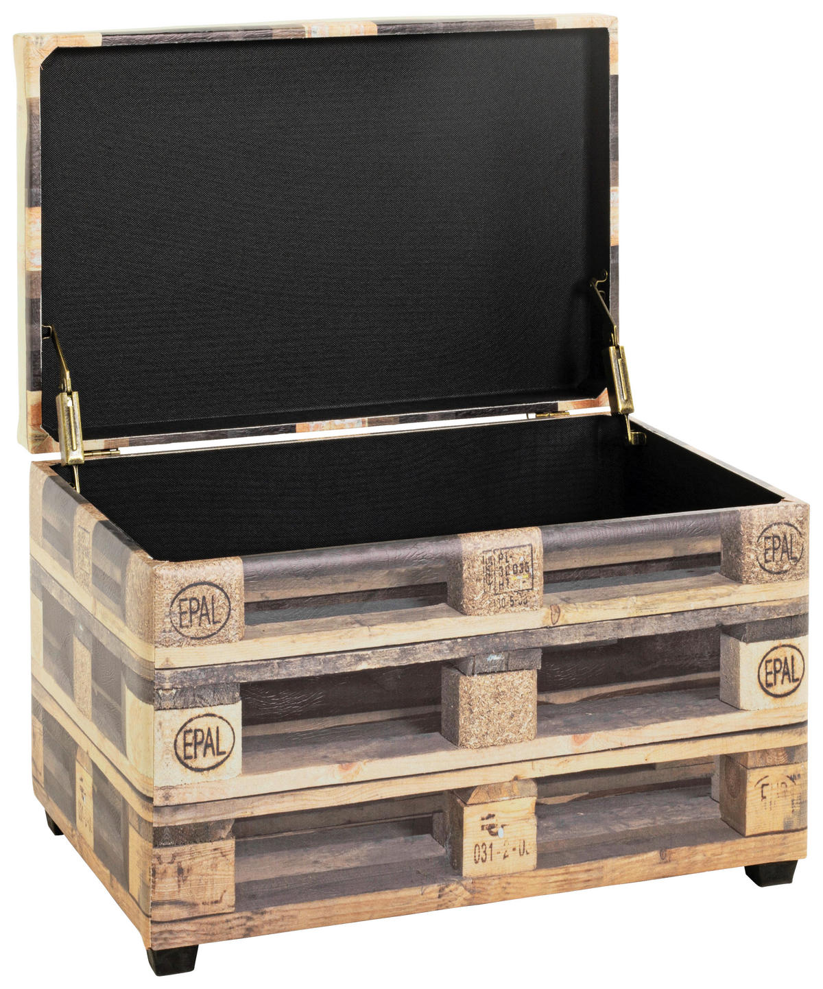 TRUHENBANK 58/42/39 cm Lederlook Dunkelbraun, Hellbraun  - Hellbraun/Dunkelbraun, Design, Textil (58/42/39cm)