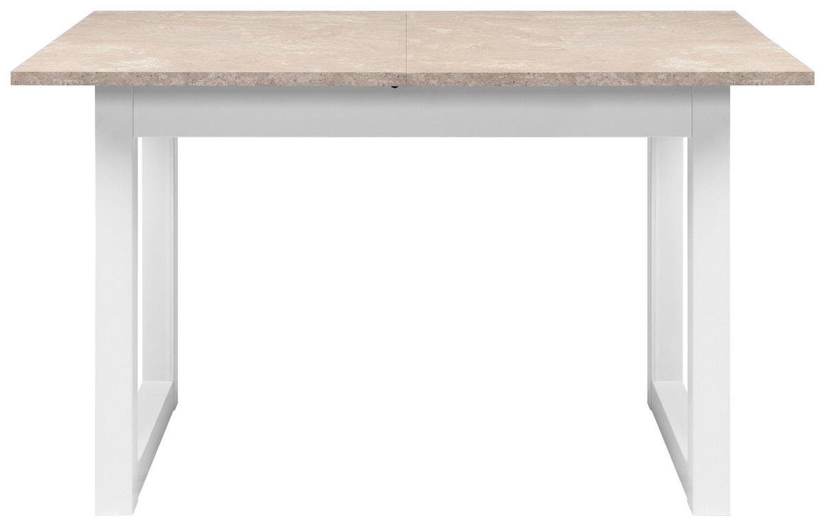 JEDILNA MIZA, bela, peščene barve  - bela/peščene barve, Basics, leseni material (120/80/75cm) - MID.YOU