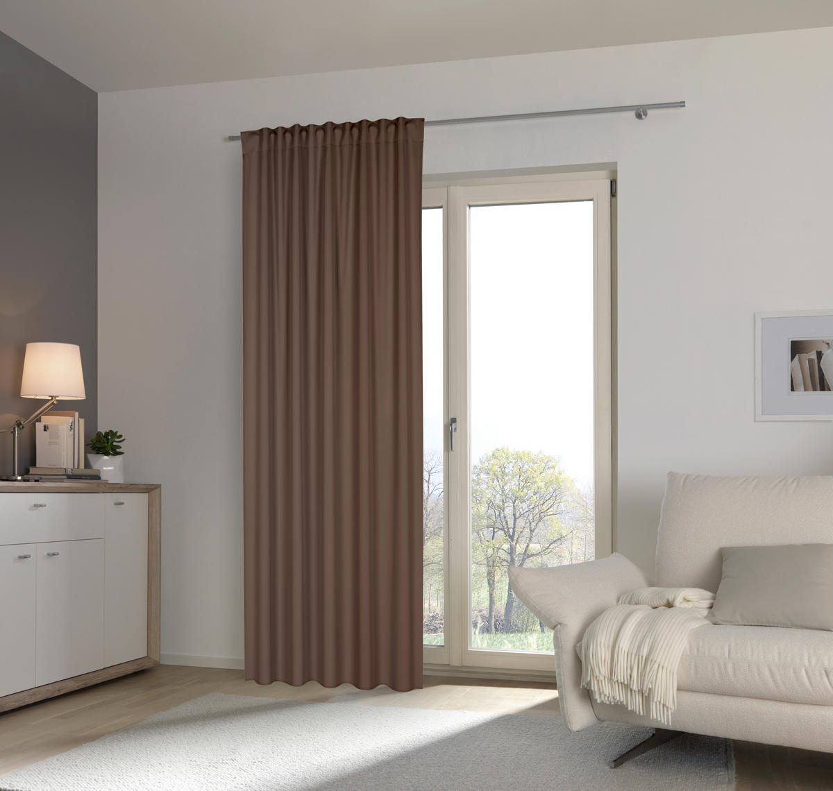 FERTIGVORHANG Verdunkelung  - Braun, Basics, Textil (135/245cm) - Esposa