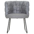 STUHL - Greige/Schwarz, Design, Textil/Metall (62/80/62cm) - Novel