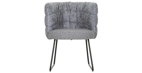 STUHL - Greige/Schwarz, Design, Textil/Metall (62/80/62cm) - Novel